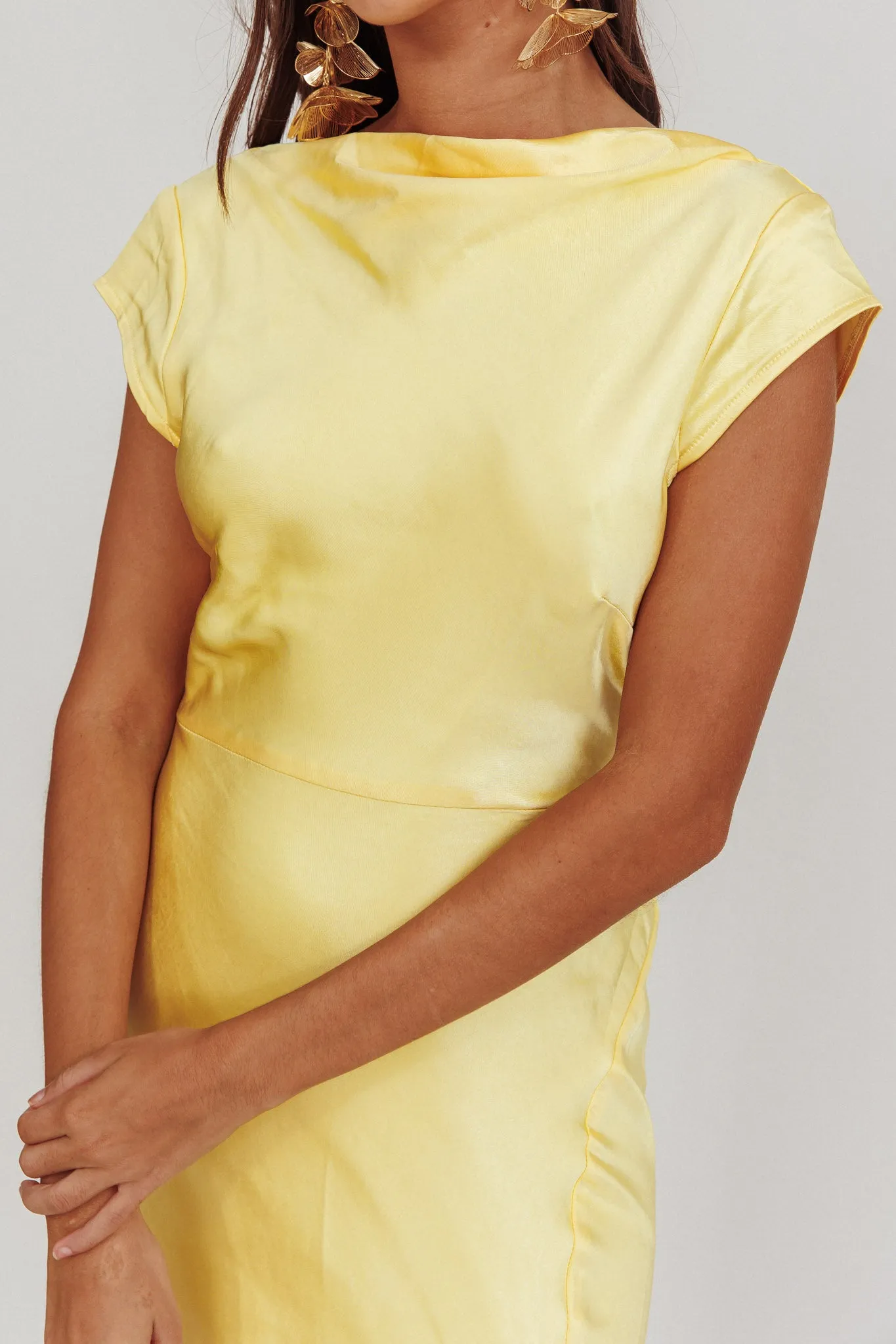 Lucinda Twist Back Midi Dress Butter sold by Selfie Leslie product image thumbnail 4