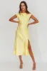Lucinda Twist Back Midi Dress Butter sold by Selfie Leslie