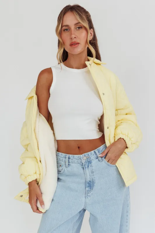 By The Fireplace Quilted Puffer Jacket Butter sold by Selfie Leslie