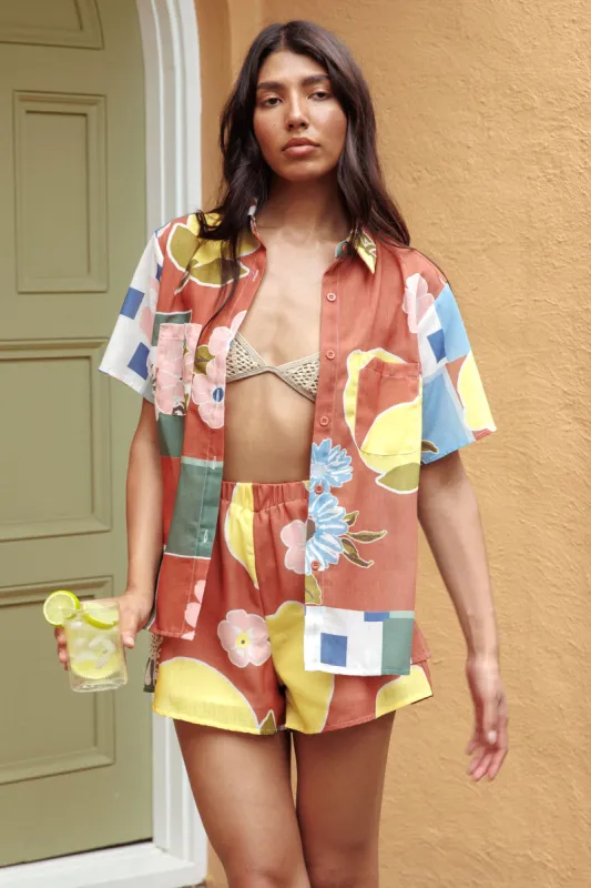 Swing Of Things Pocket Shirt Citrus Terracotta made by Selfie Leslie
