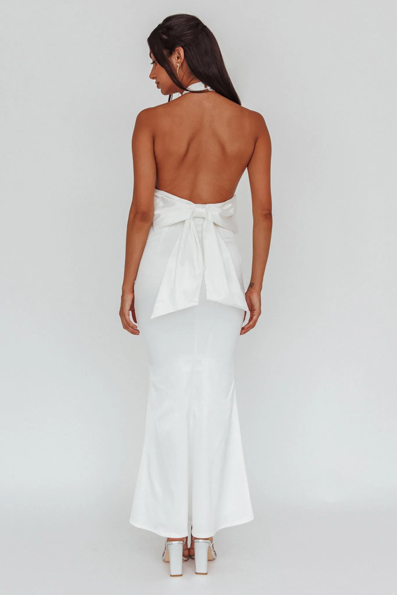 Fifth Avenue Bow Back Maxi Dress White sold by Selfie Leslie product image thumbnail 3