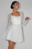 Fairytale Dream Pleat Neckline Mini Dress Sparkle White/Gold sold by Selfie Leslie