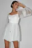 Fairytale Dream Pleat Neckline Mini Dress Sparkle White/Gold sold by Selfie Leslie