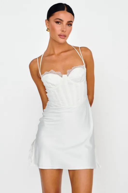 Wishing On A Star Bustier Mini Dress White sold by Selfie Leslie
