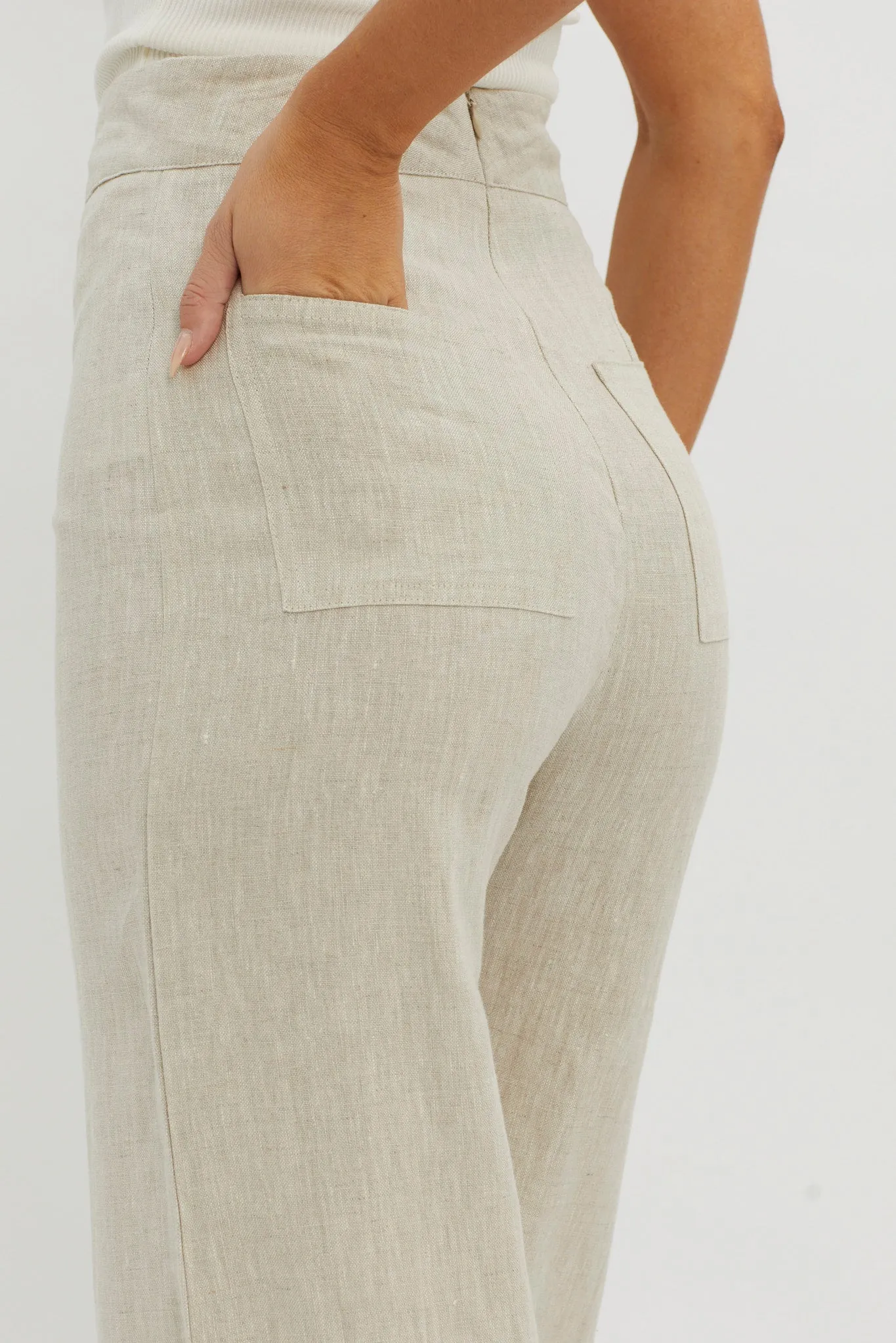 Wanda Wide Leg Pants Oat sold by Selfie Leslie product image thumbnail 3