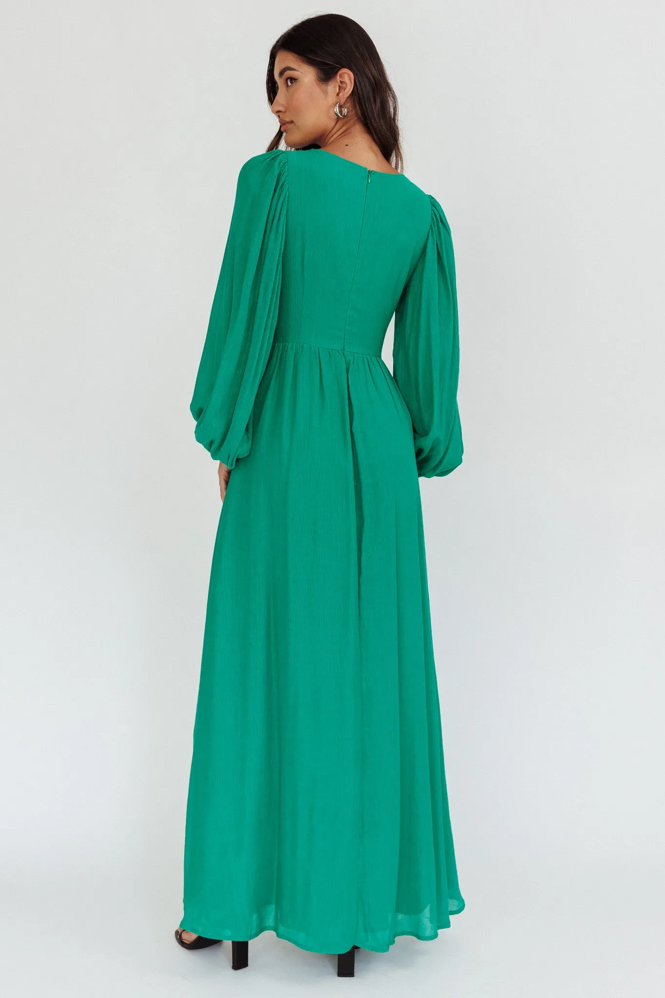 Jessalynn Cut-Out Long Sleeve Maxi Dress Green sold by Selfie Leslie product image thumbnail 2