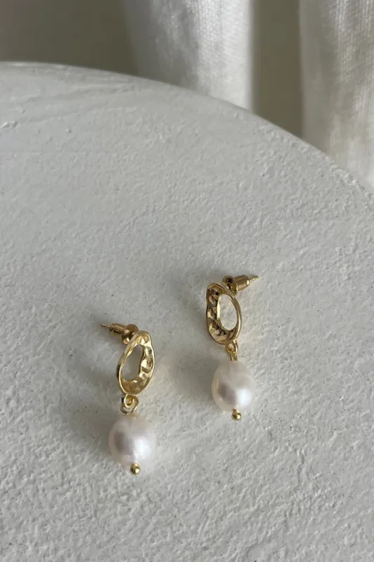 First Love Pearl Drop Earrings Gold sold by Selfie Leslie