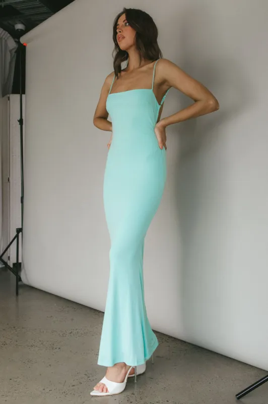 Tarah Low Back Maxi Dress Water Sprite sold by Selfie Leslie