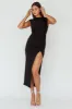 Lucinda Cap Sleeve Ruched Midi Dress Black sold by Selfie Leslie