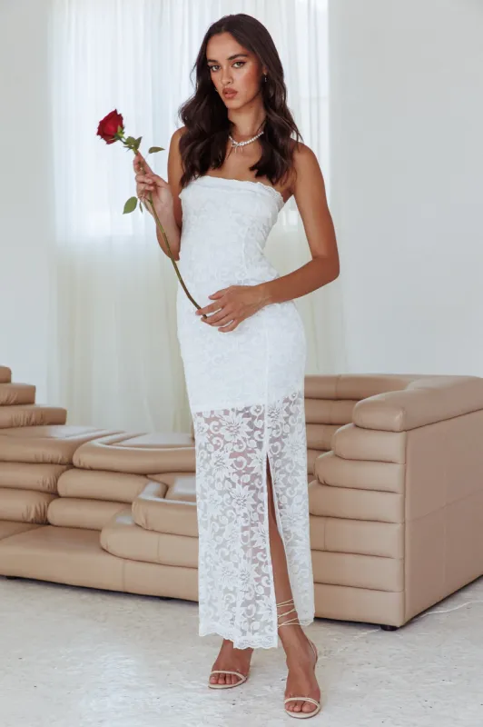 Must Be Love Strapless Lace Dress Off White sold by Selfie Leslie