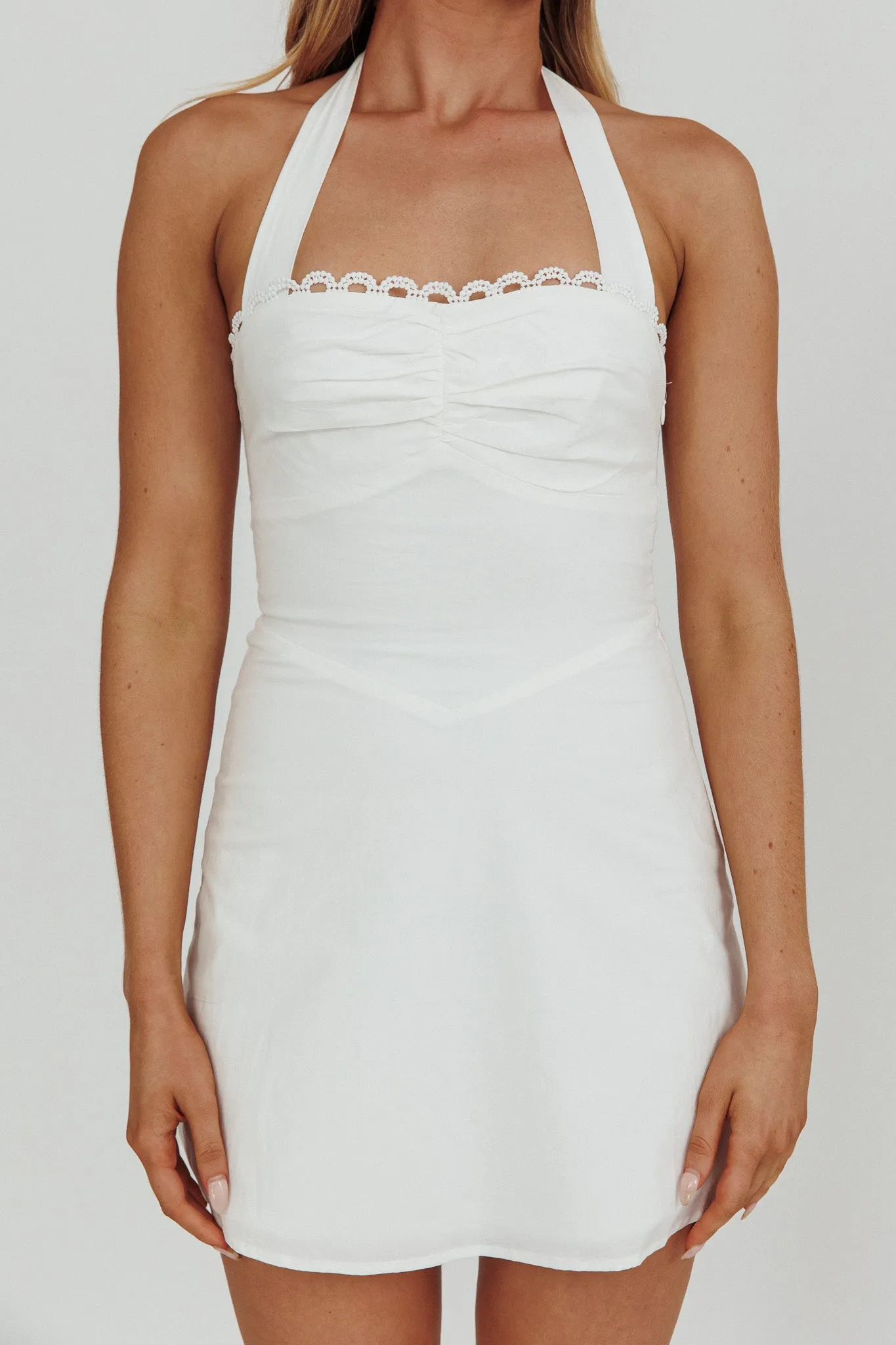 Jovial Halterneck Mini Dress White sold by Selfie Leslie product image thumbnail 4