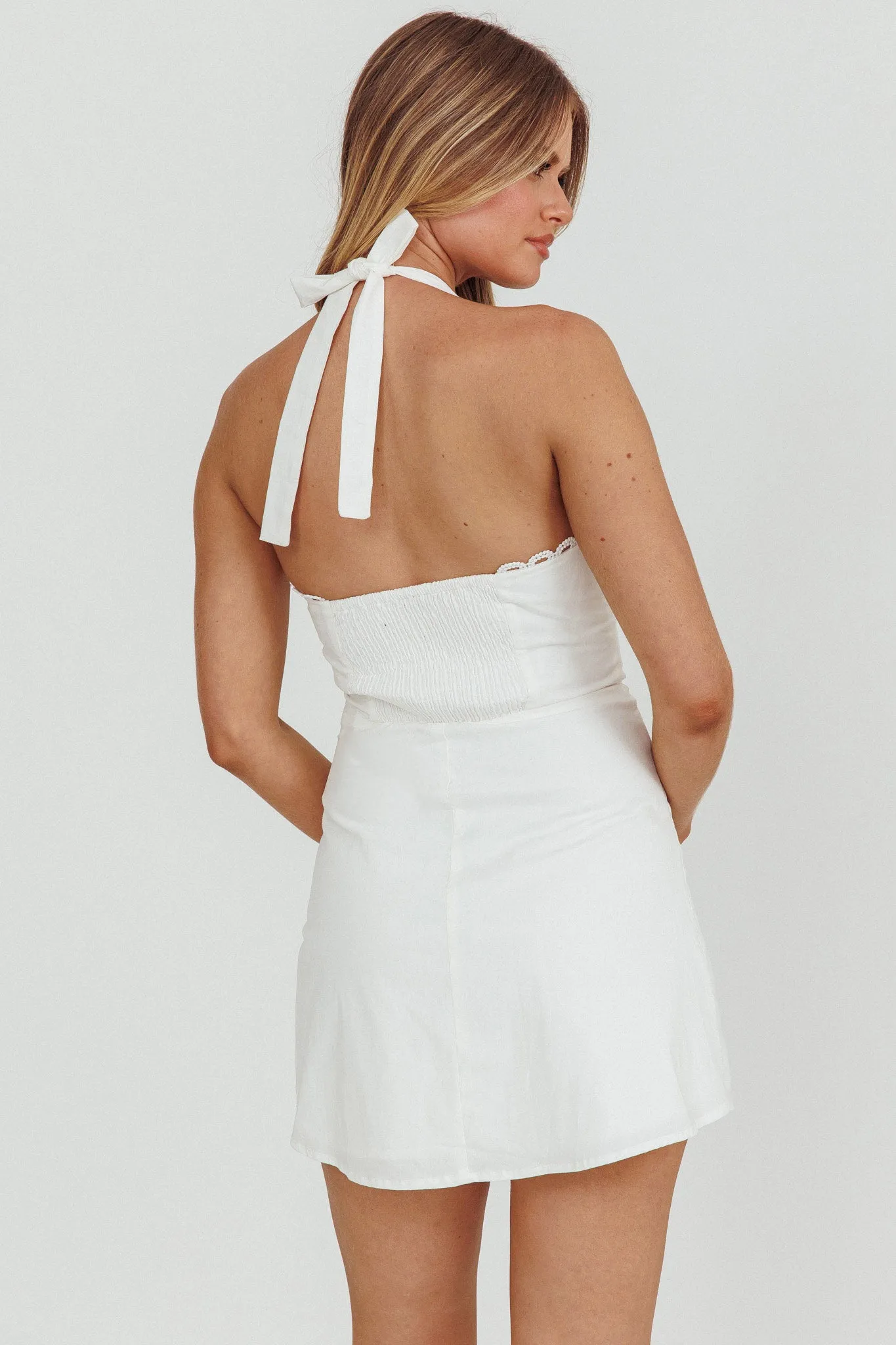 Jovial Halterneck Mini Dress White sold by Selfie Leslie product image thumbnail 2