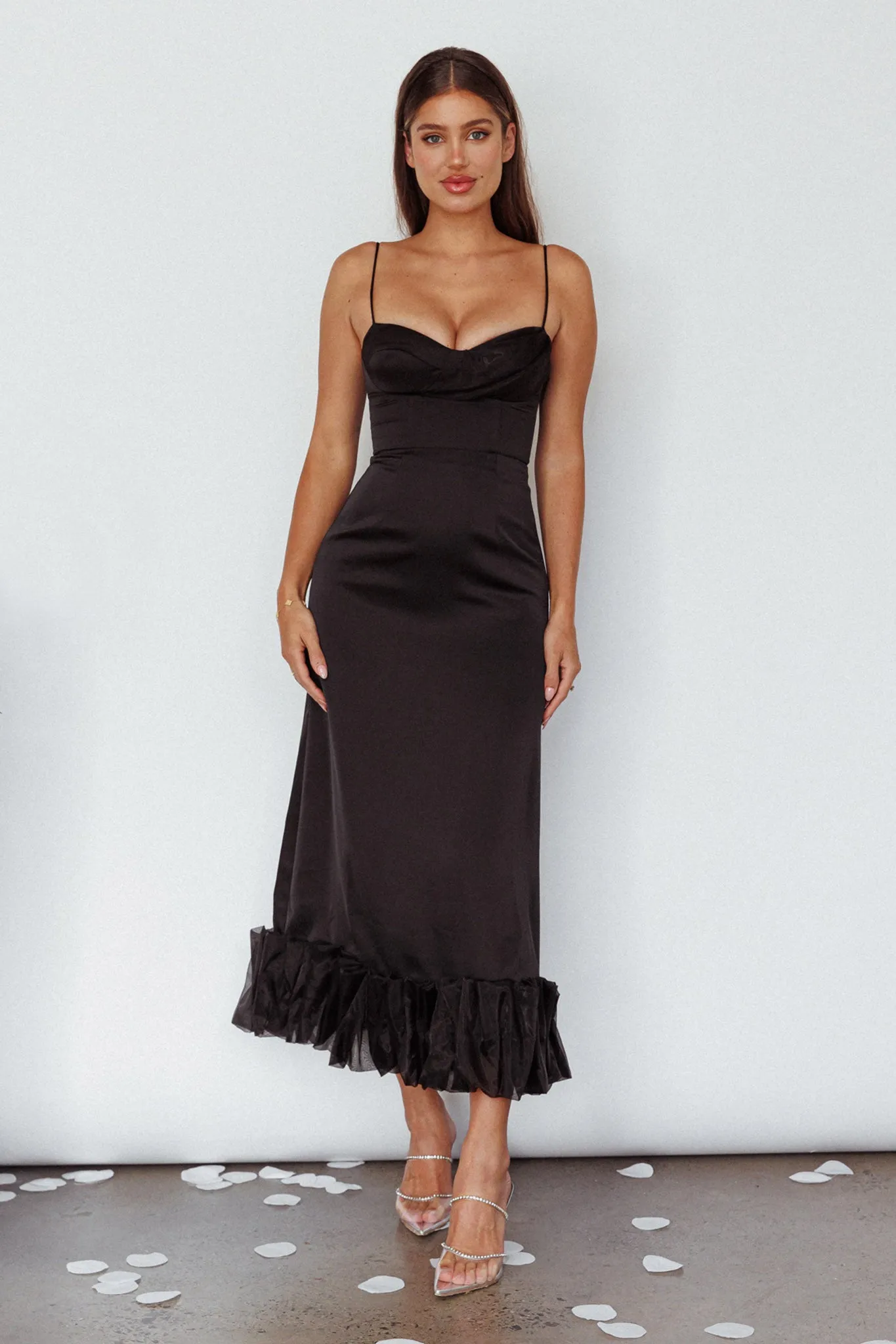 Buona Sera Hem Decoration Midi Dress Black sold by Selfie Leslie product image thumbnail 5