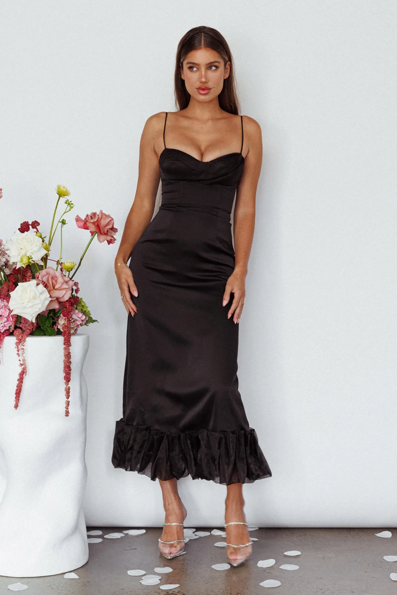 Buona Sera Hem Decoration Midi Dress Black sold by Selfie Leslie product image thumbnail 3