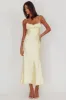 Nerida Twist Back Satin Maxi Dress Lemon sold by Selfie Leslie