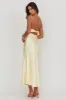 Nerida Twist Back Satin Maxi Dress Lemon sold by Selfie Leslie