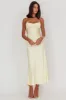 Nerida Twist Back Satin Maxi Dress Lemon sold by Selfie Leslie