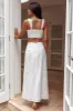 Helga Eyelet Embroidery Bow Maxi Skirt White sold by Selfie Leslie