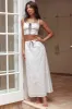 Helga Eyelet Embroidery Bow Maxi Skirt White sold by Selfie Leslie