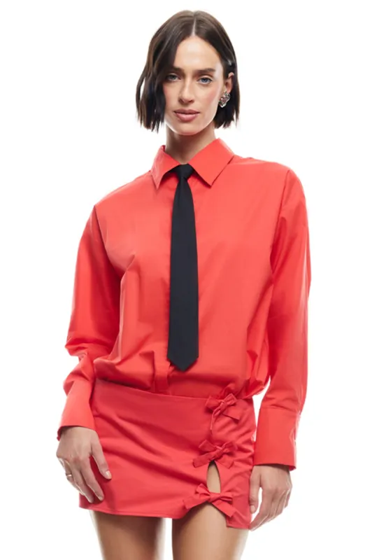 LIONESS VALENTINO TIE SHIRT CRIMSON sold by Selfie Leslie