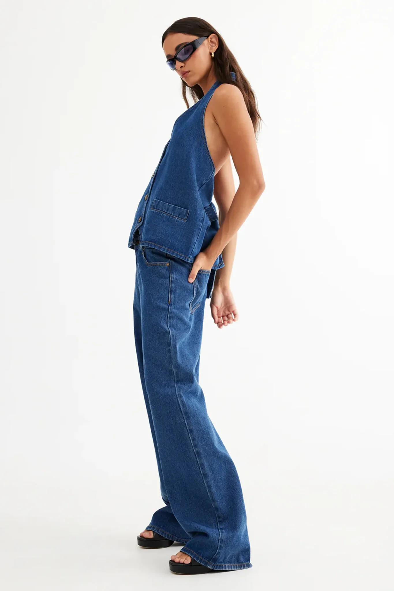 LIONESS Hills Halter Dark Denim sold by Selfie Leslie product image thumbnail 5