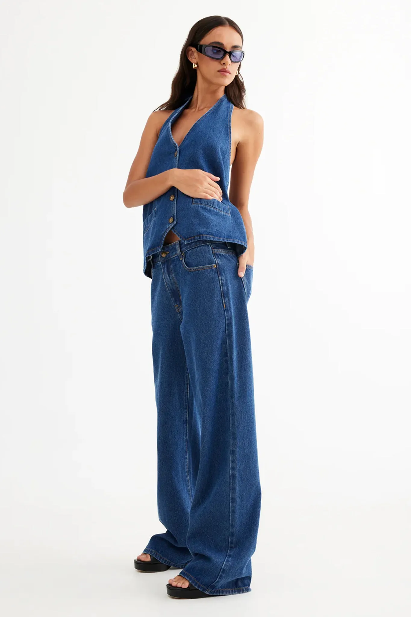LIONESS Hills Halter Dark Denim sold by Selfie Leslie product image thumbnail 3