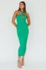 Mari Halterneck Midi Dress Green sold by Selfie Leslie