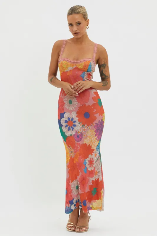 Girl Power Lace Strap Maxi Dress Orange sold by Selfie Leslie