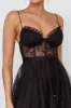Trophy Lace Bodice Mesh Midi Dress Black sold by Selfie Leslie