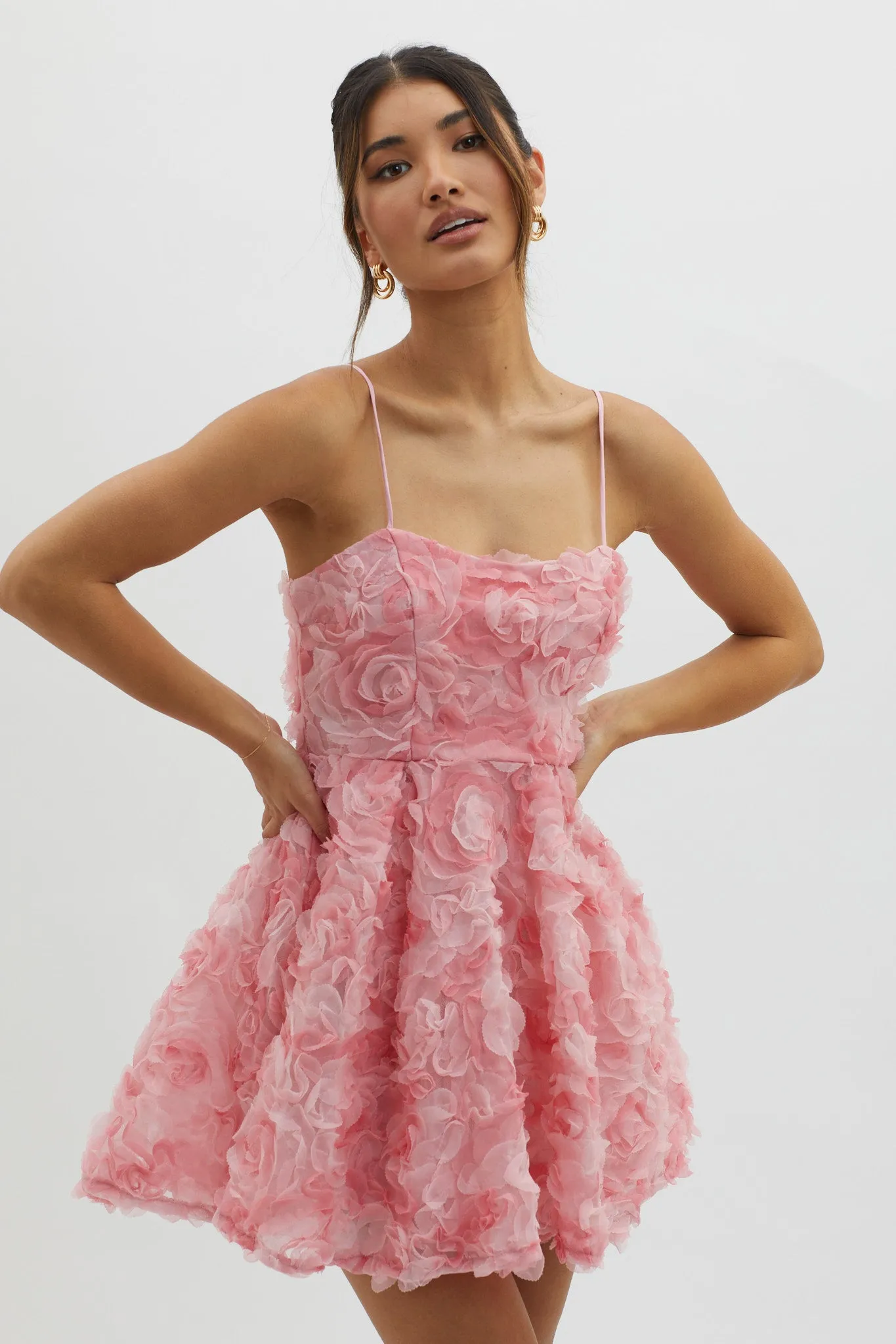 Mariela Floral Embellished Mini Dress Pink sold by Selfie Leslie product image thumbnail 5