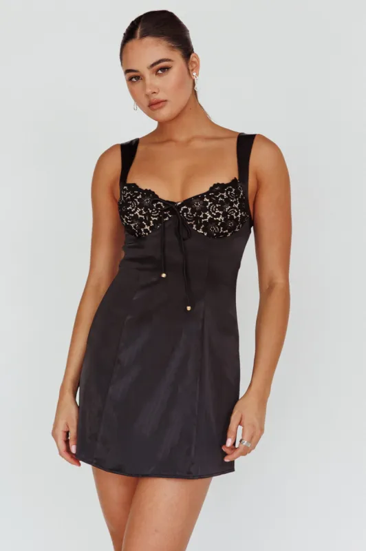 Ti Amo Lace Bust Mini Dress Black sold by Selfie Leslie