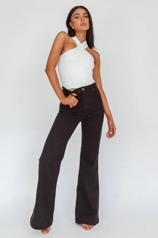 ROLLA'S Eastcoast Flare Jet Black sold by Selfie Leslie