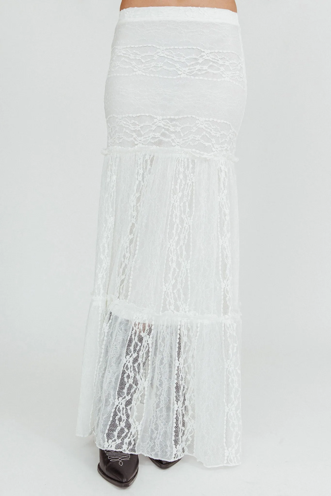 Laganas Maxi Lace Skirt White sold by Selfie Leslie product image thumbnail 4