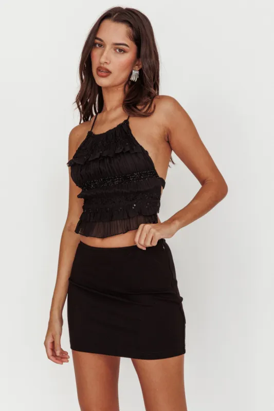 Caitlyn Bodycon Mini Skirt Black made by Selfie Leslie