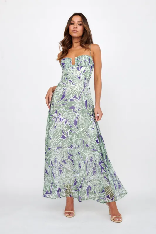 Kindred Love Gathered Bust Maxi Dress Blue sold by Selfie Leslie