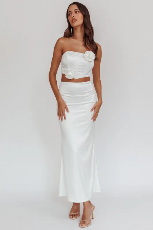 Like A Dove Satin Maxi Skirt Oyster sold by Selfie Leslie