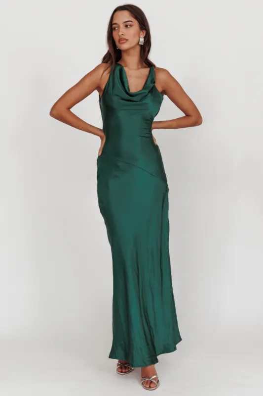 Cassiopeia Open Back Maxi Dress Forest Green sold by Selfie Leslie