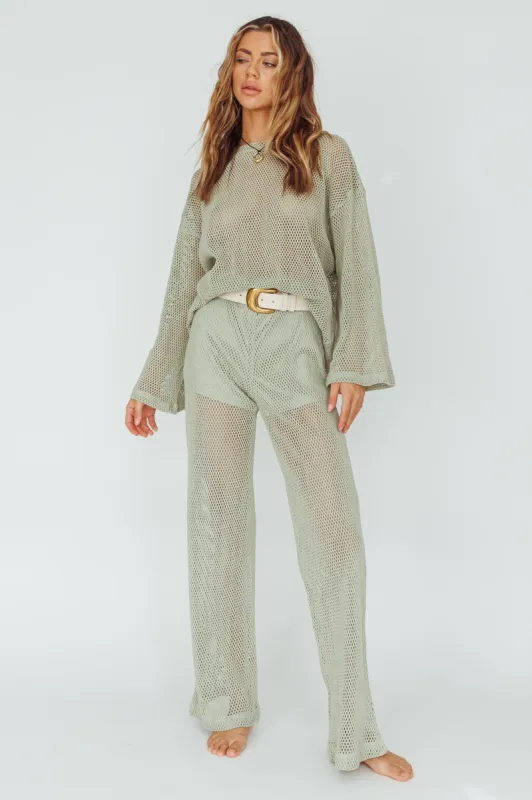 Mahina Long Net Pants Sage sold by Selfie Leslie