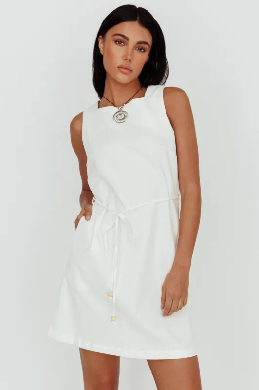 Tirzah Side Pocket Shift Dress White sold by Selfie Leslie