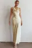 Cassiopeia Open Back Maxi Dress Butter sold by Selfie Leslie