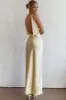 Cassiopeia Open Back Maxi Dress Butter sold by Selfie Leslie