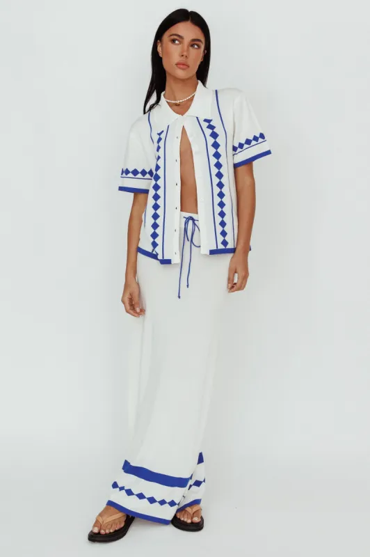 Amalfi Sun Knit Maxi Skirt White sold by Selfie Leslie