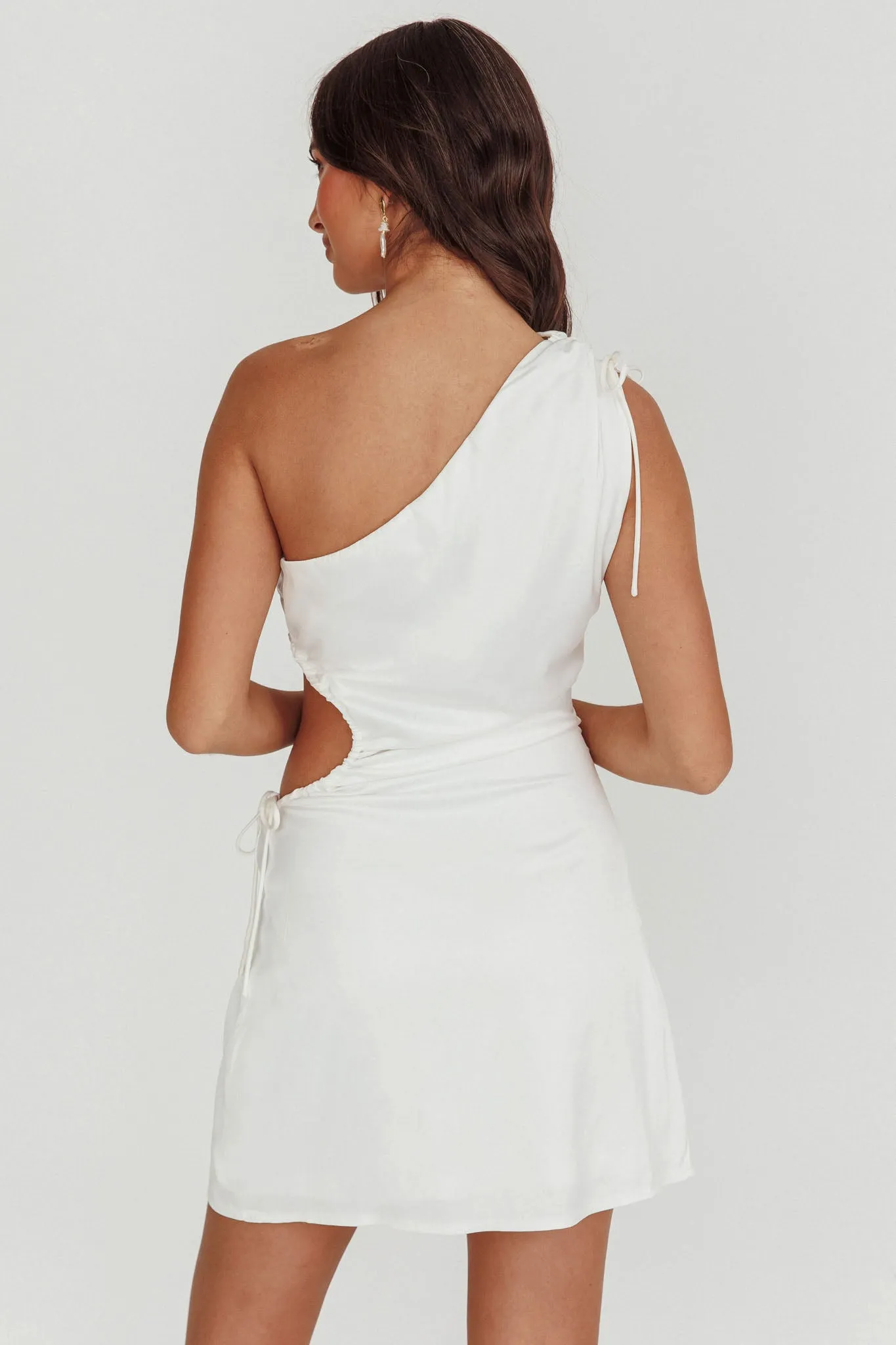 Lyon Ruched Cut Out MIni Dress White sold by Selfie Leslie product image thumbnail 2