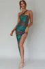 Shooting Stars One-Shoulder Sequin Dress Green sold by Selfie Leslie