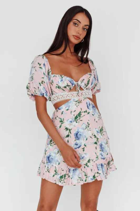 Sweet Romance Cut-Out Mini Dress Pink sold by Selfie Leslie