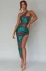 Shooting Stars One-Shoulder Sequin Dress Green sold by Selfie Leslie