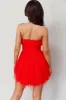 Fayette Strapless Mesh Mini Dress Red sold by Selfie Leslie