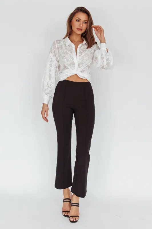 Sabria Mid-Rise Flare Pants Black sold by Selfie Leslie