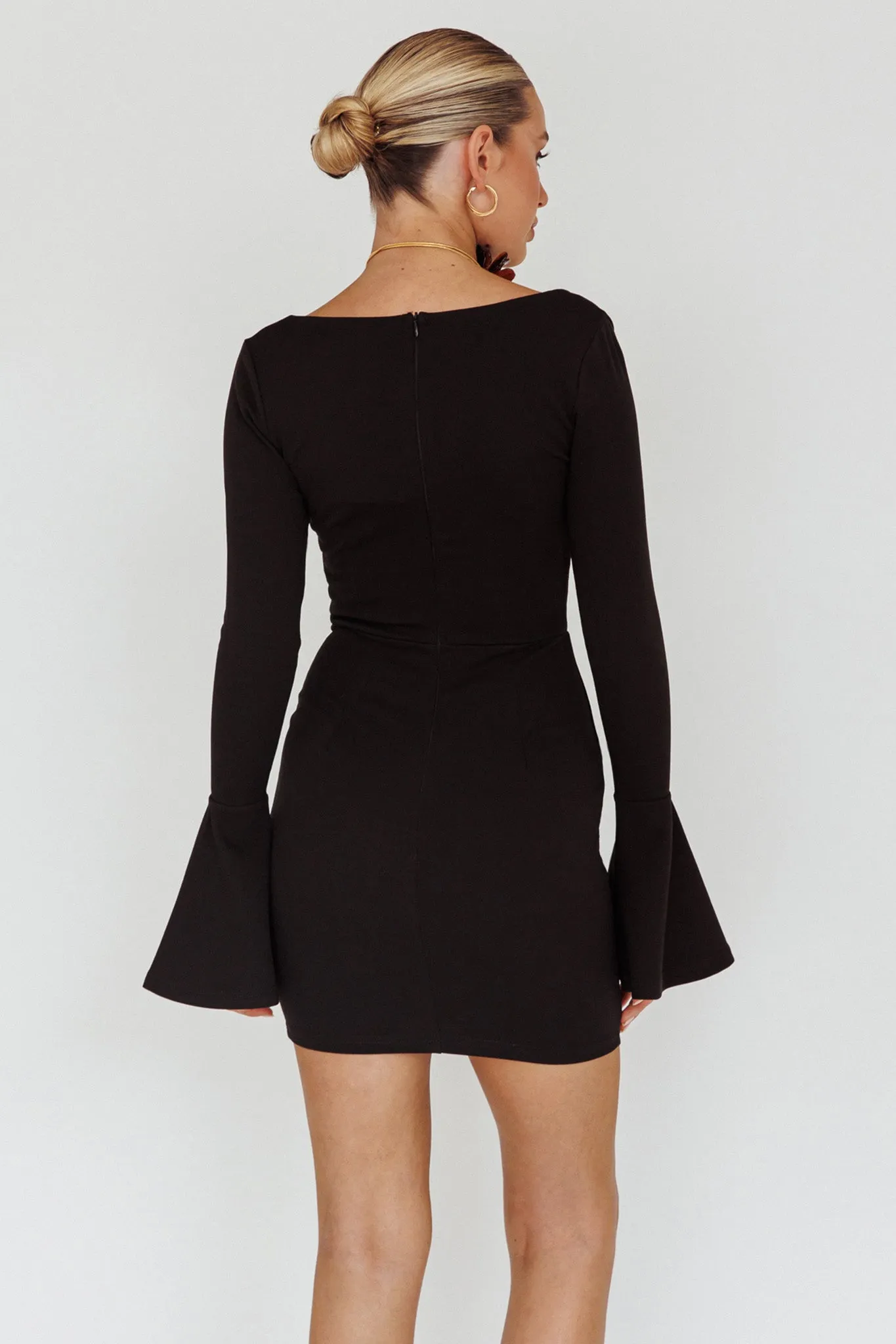 Maris Flared Cuff Mini Dress Black sold by Selfie Leslie product image thumbnail 2