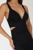 Willa Ruched Cut-Out Maxi Dress Black sold by Selfie Leslie